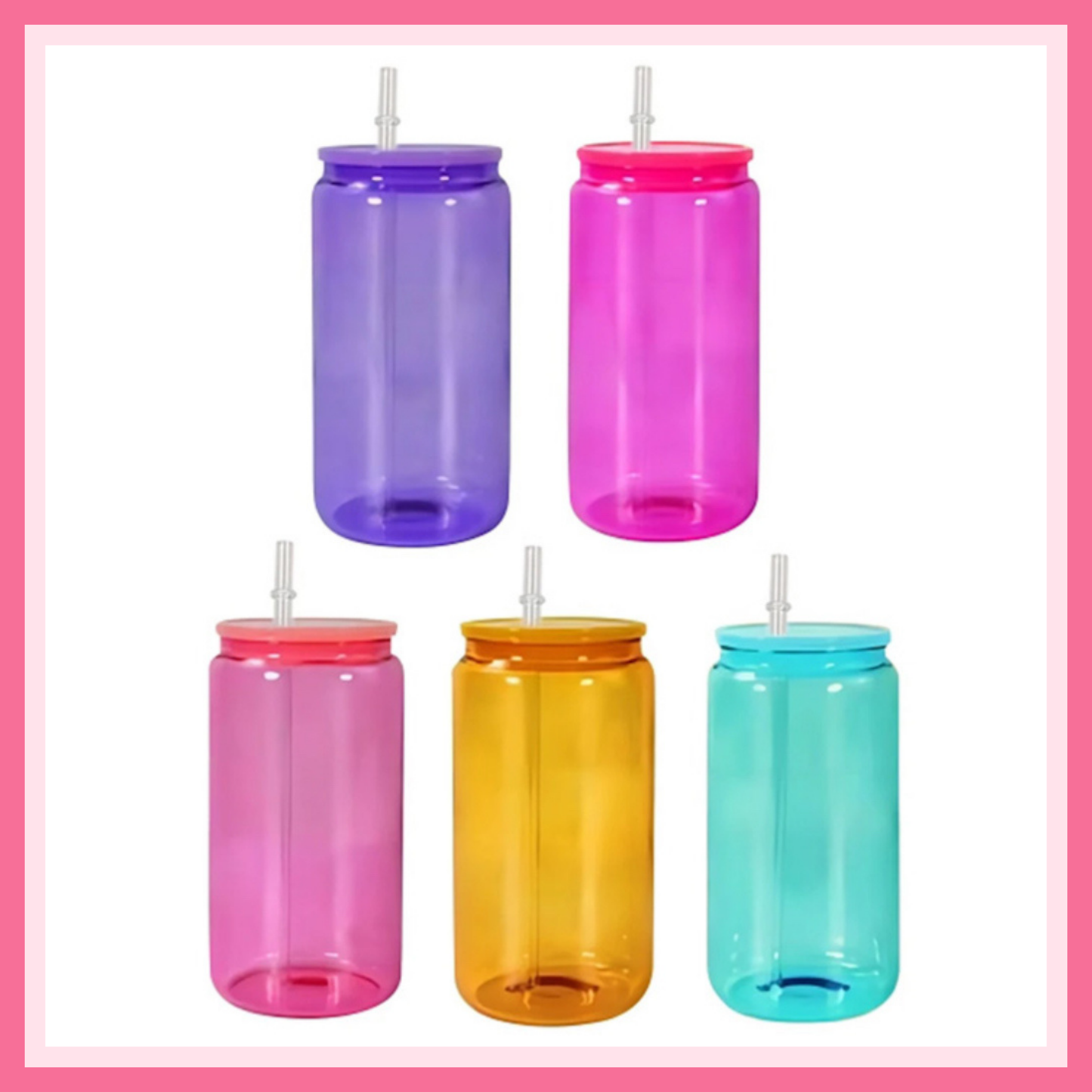 16oz Colorful Glass Cup
